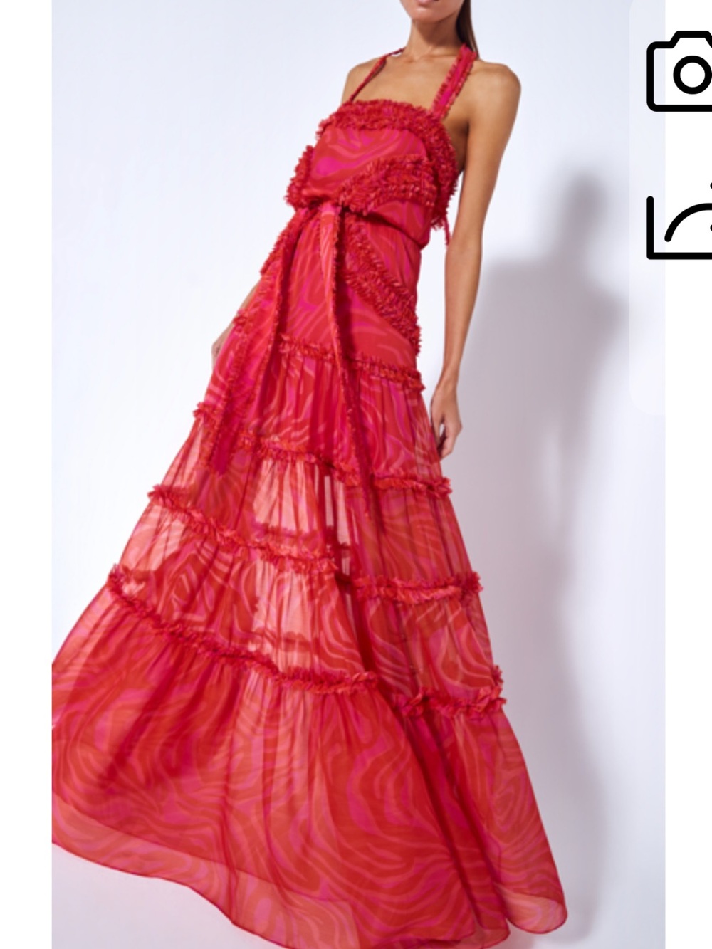 Alexis Festival Maxi Dress in Carmin Waves Size Small